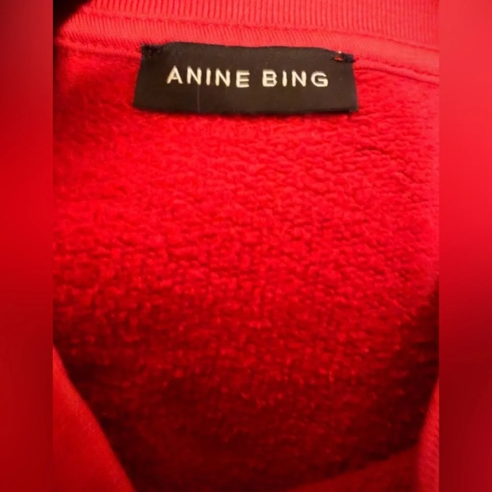 Anine Bing Miles Sweatshirt in Washed Red - Medium - Picture 6 of 8